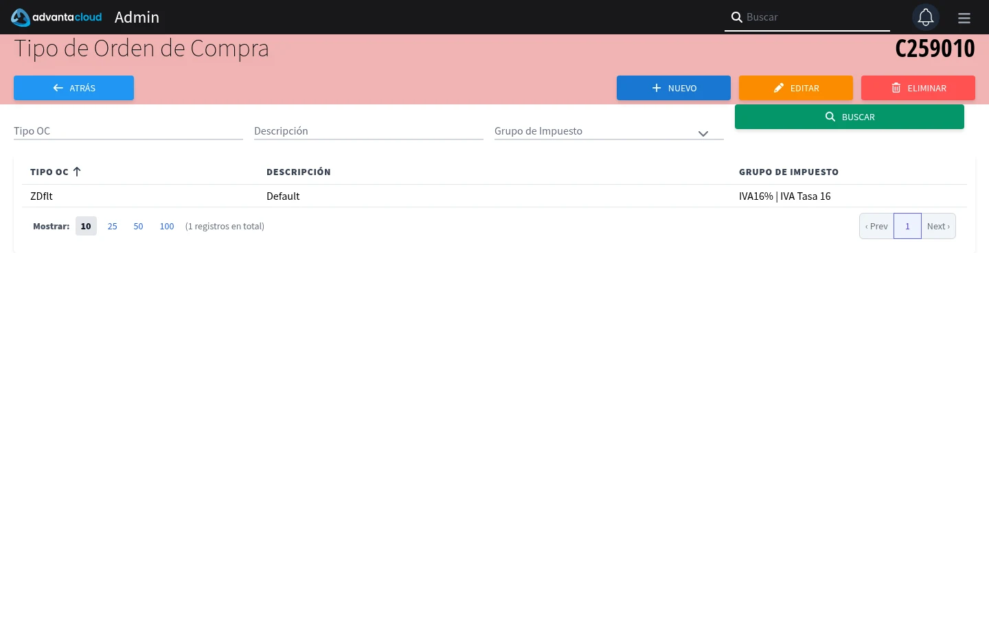 Captura de C259010, vista index