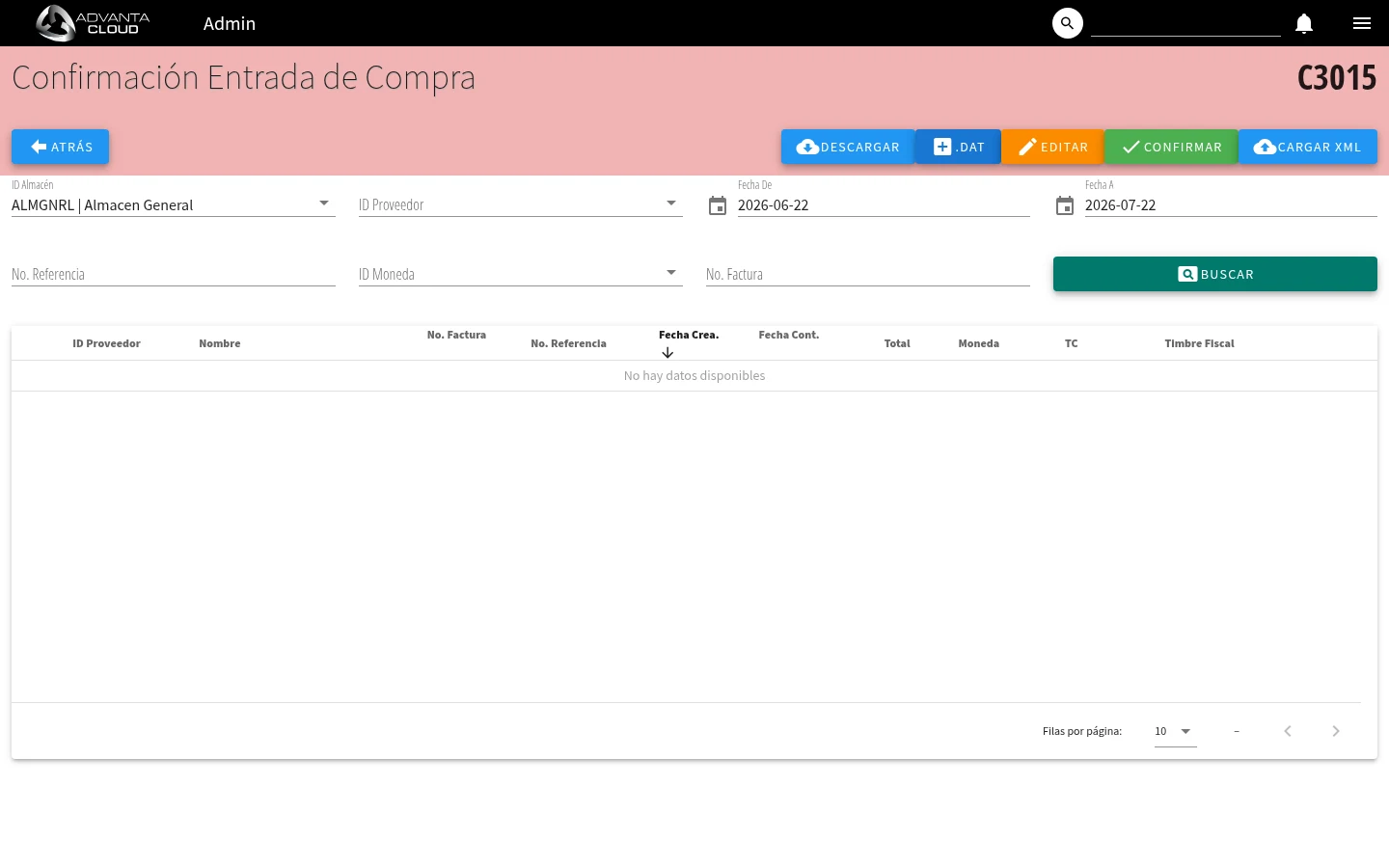 Captura de C3015, vista index