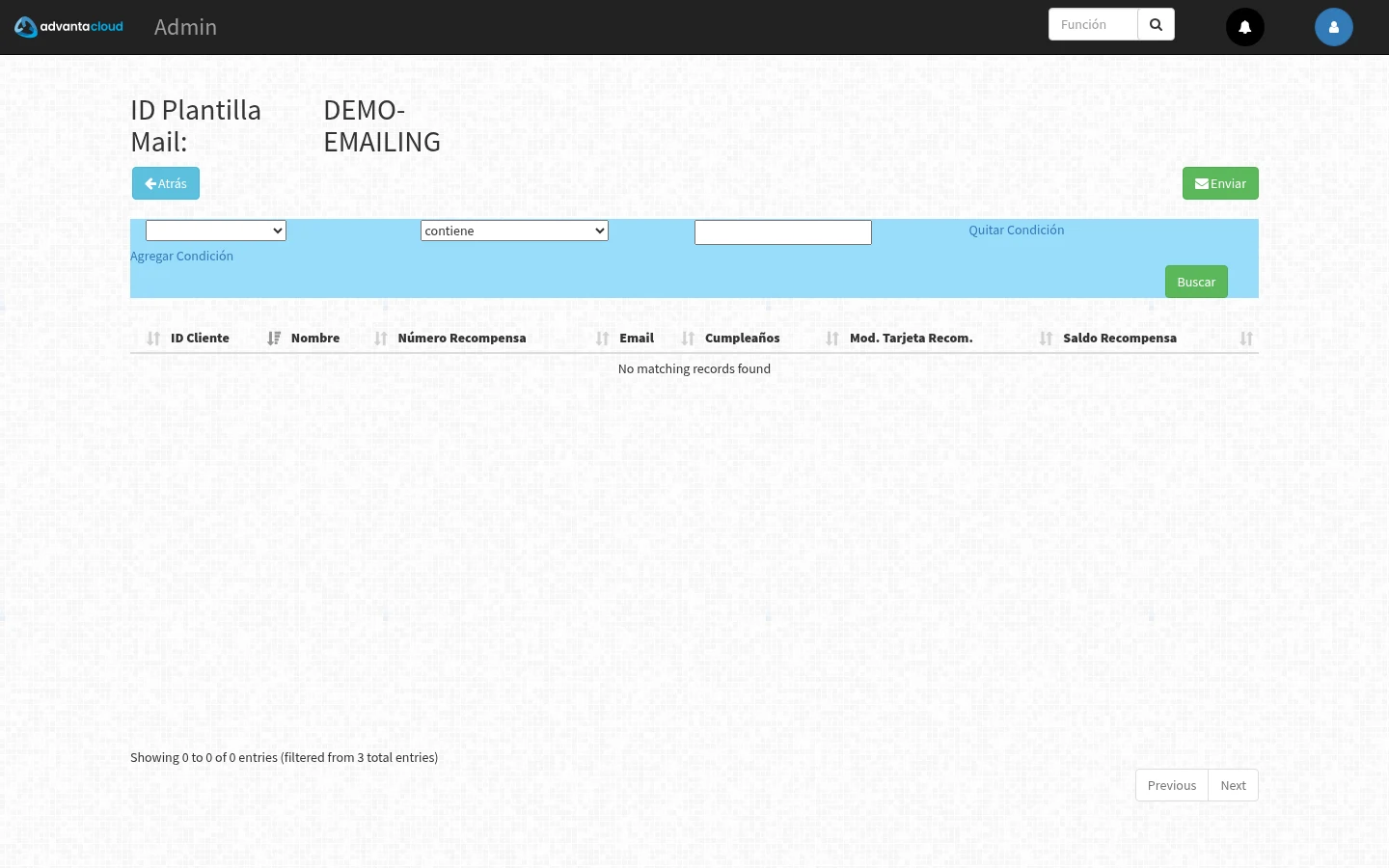 Captura de F153010, vista emailing
