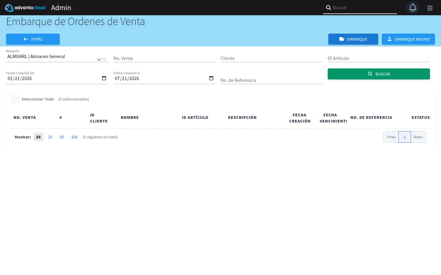 Captura de F3540, vista index