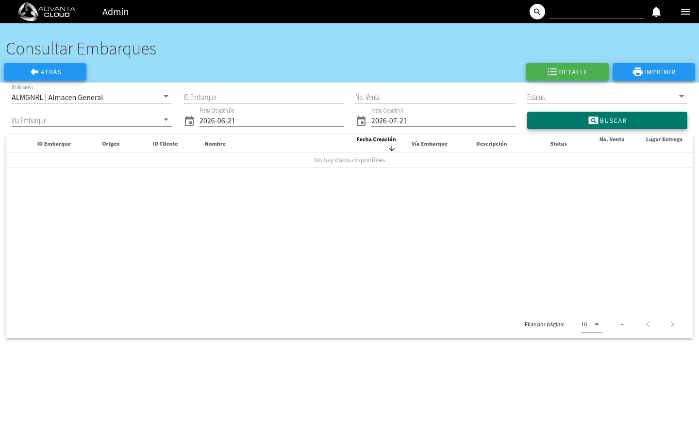 Captura de F3542, vista index