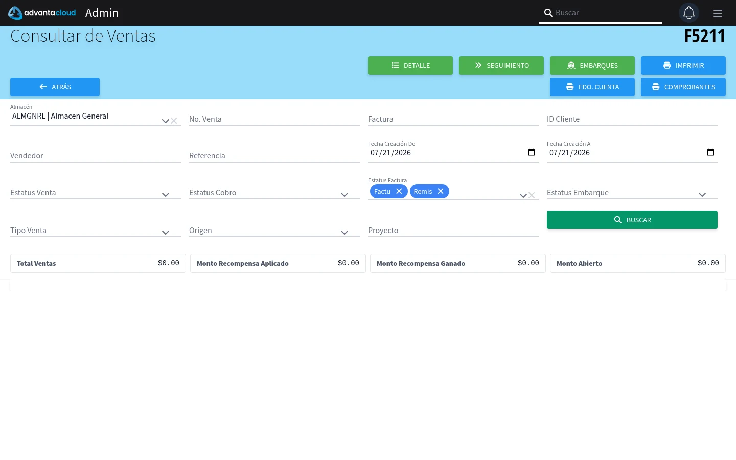 Captura de F5211, vista index