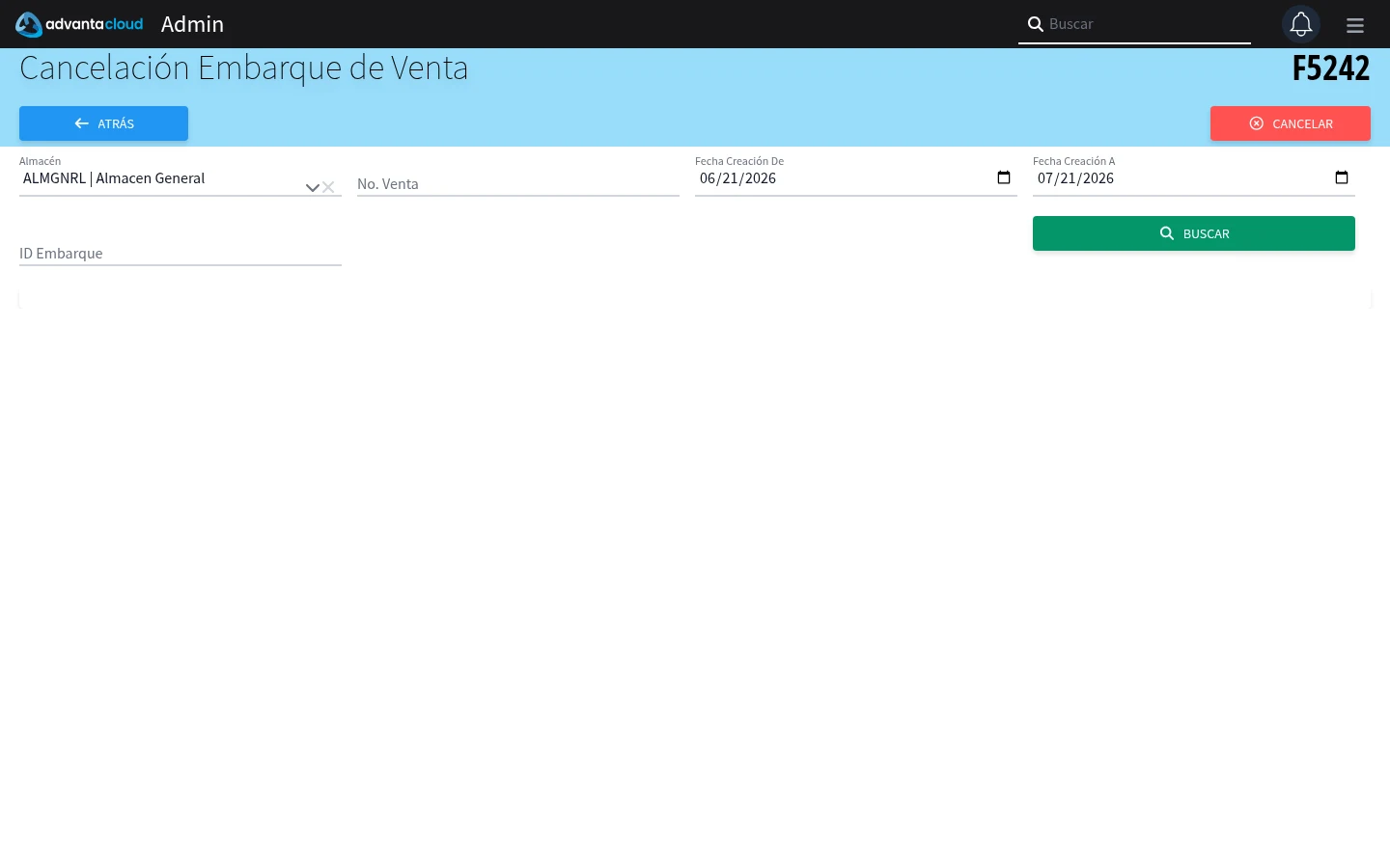 Captura de F5242, vista index