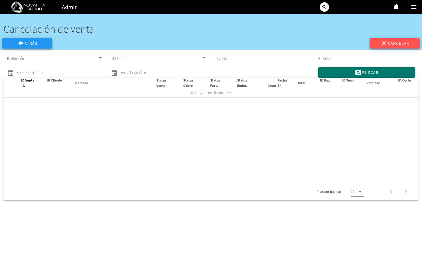 Captura de F5261, vista index