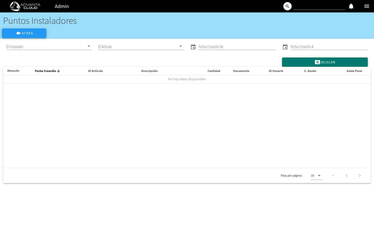 Captura de F6030, vista index