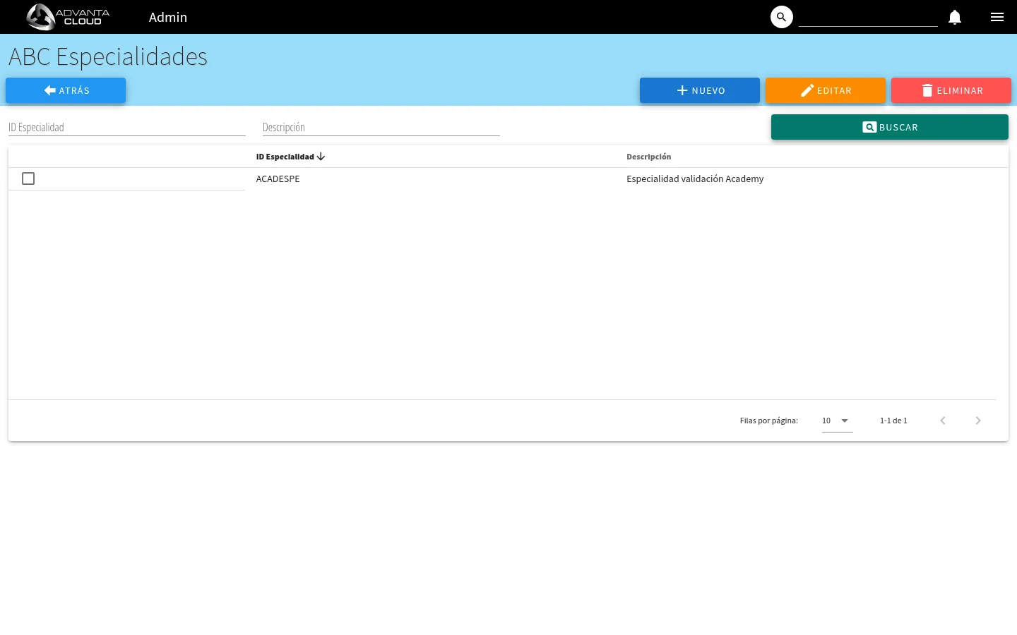 Captura de F609010, vista index