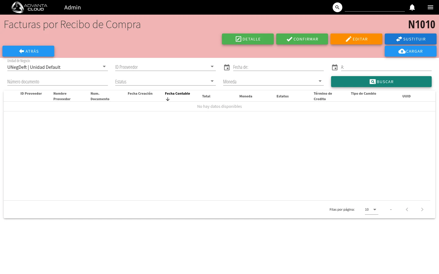 Captura de N1010, vista index
