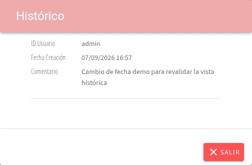 Captura de N5005, vista historicxapp