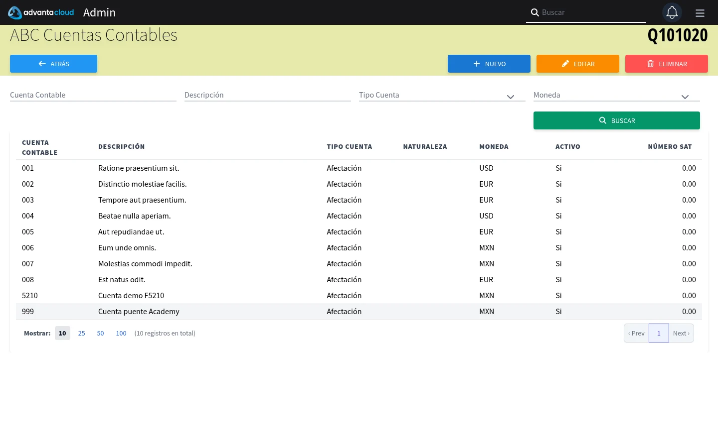 Captura de Q101020, vista index
