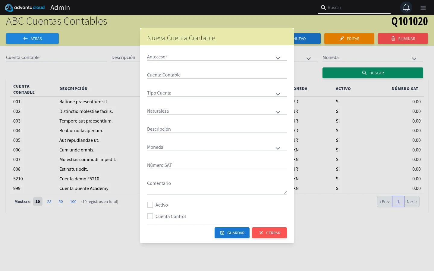 Captura de Q101020, vista nuevo