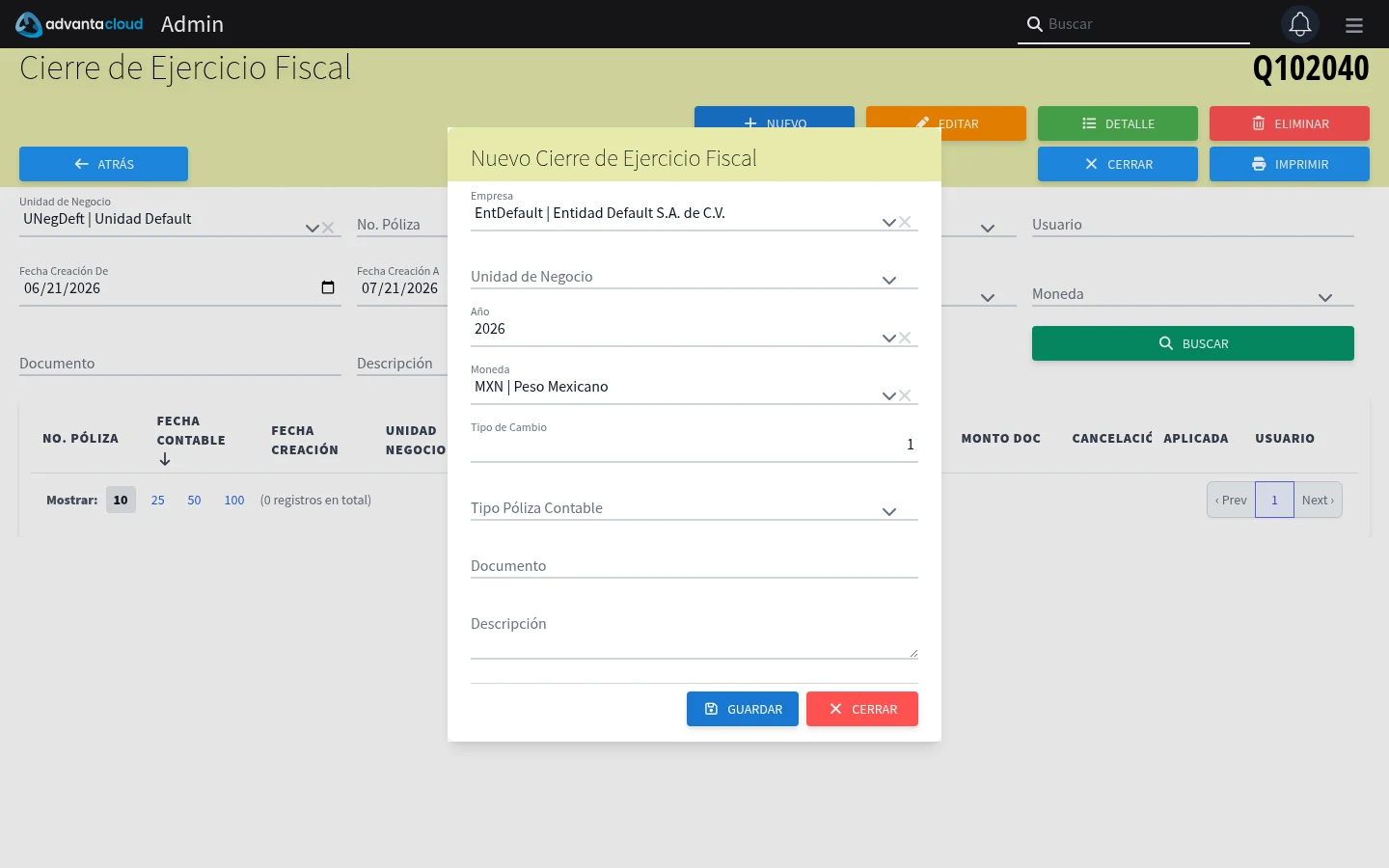 Captura de Q102040, vista nuevo