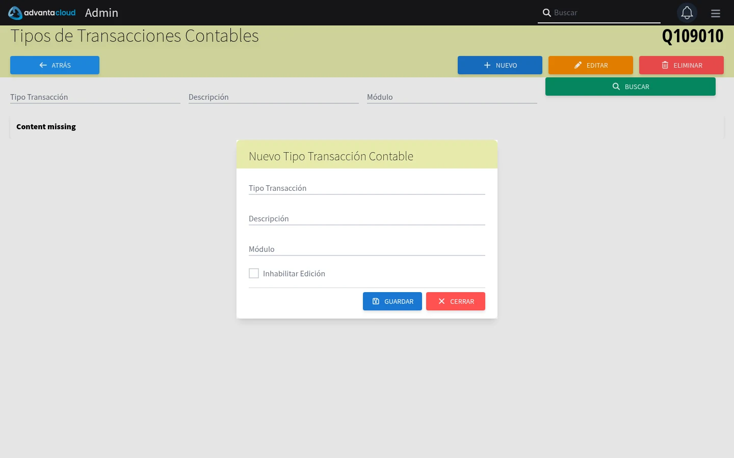 Captura de Q109010, vista nuevo