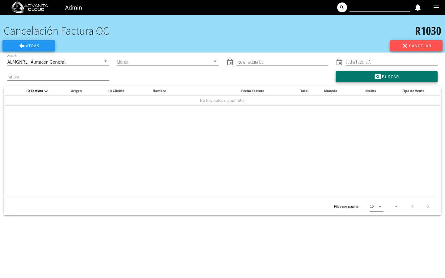 Captura de R1030, vista canceloc