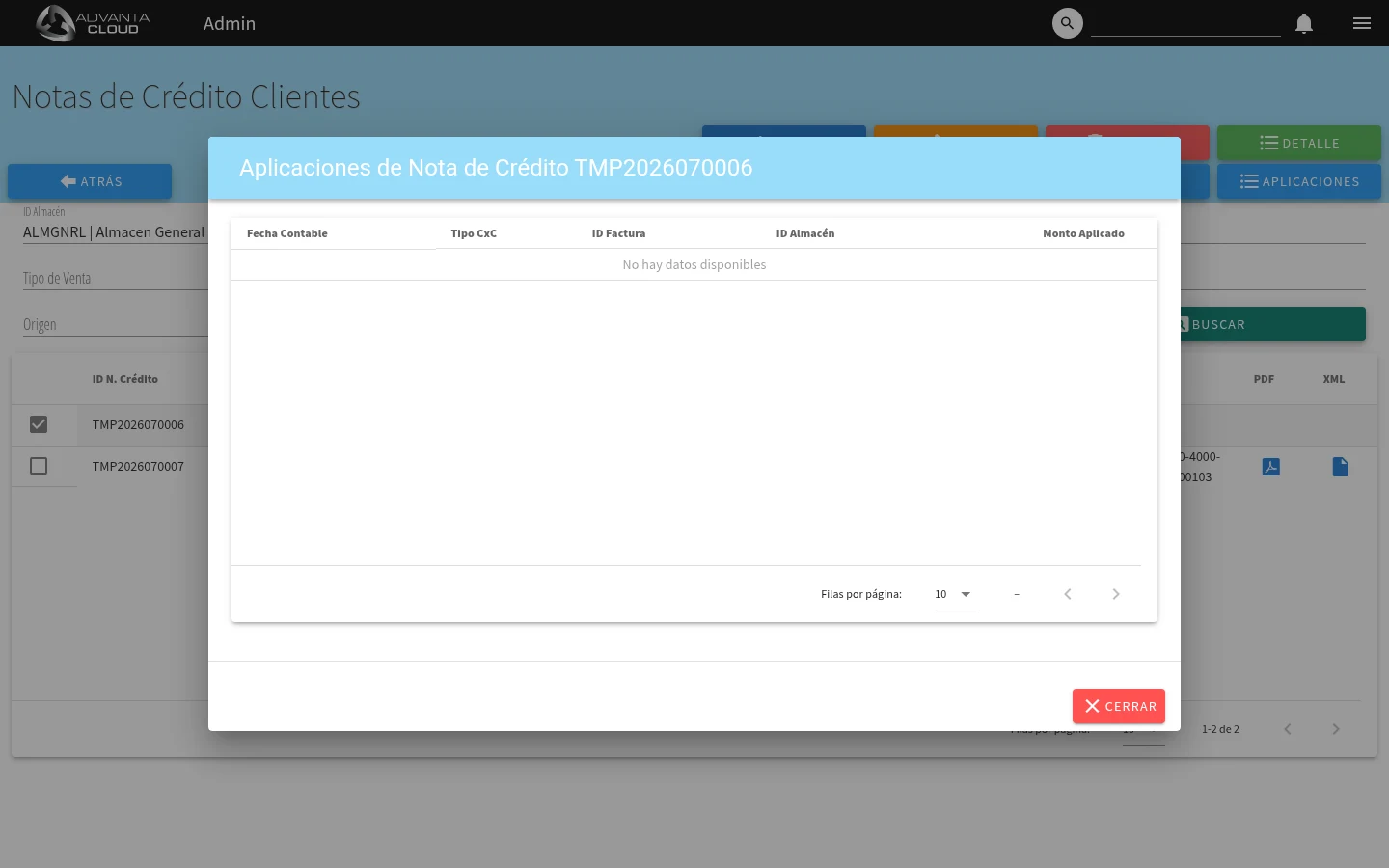 Captura de R1040, vista xvfmnoteapplications
