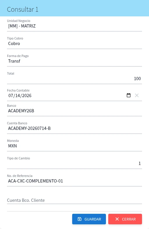 Captura de R5011, vista consulta